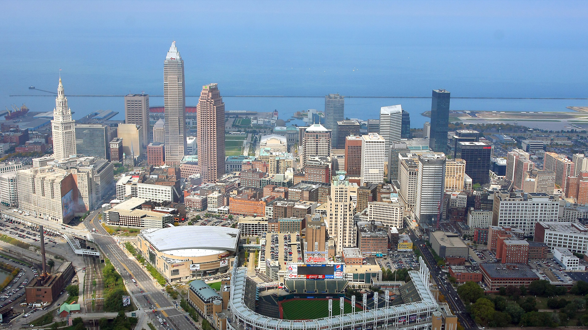 Ariel view of the city of Cleveland