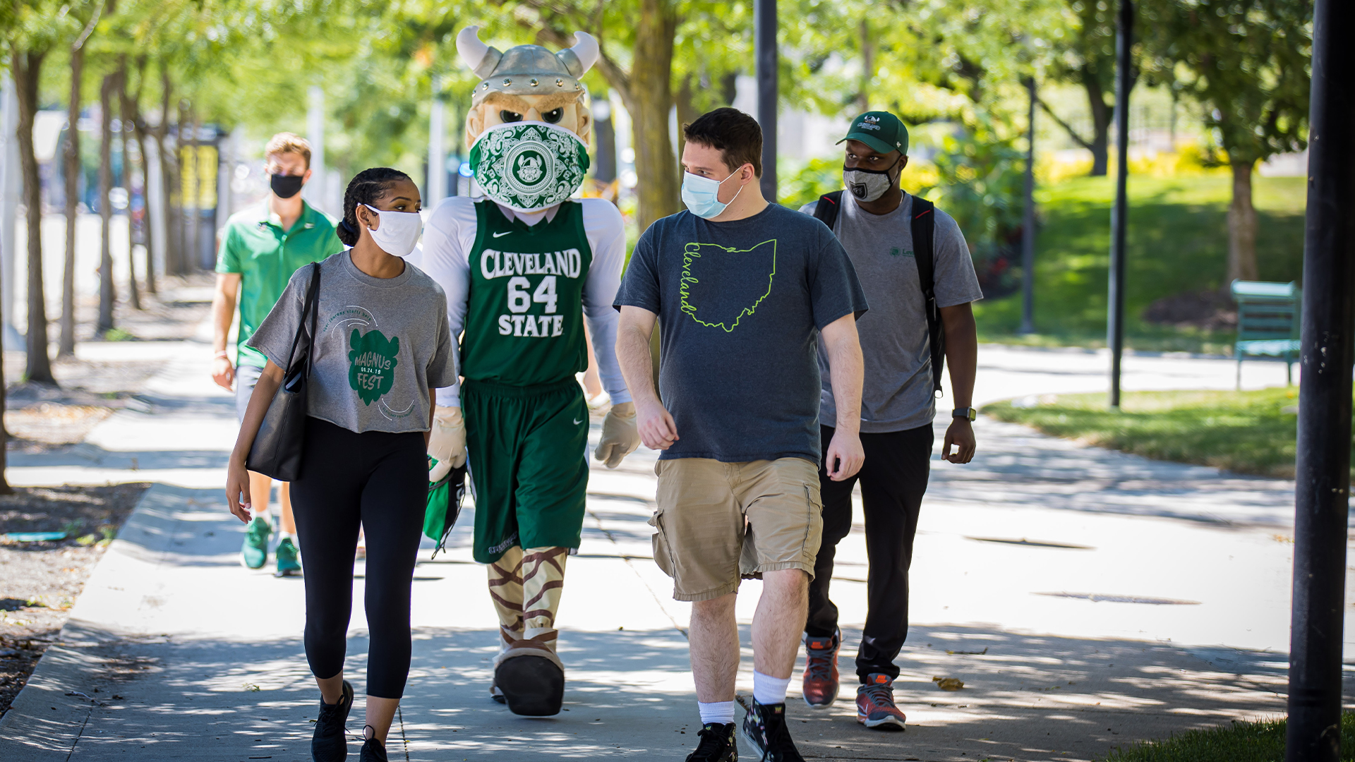 Photo of CSU students walking on campus
